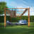 Florence 11 ft. W x 11 ft. D Wood Grain Aluminum Pergola in Canadian Cedar with Convertible Canopy-1375329022
