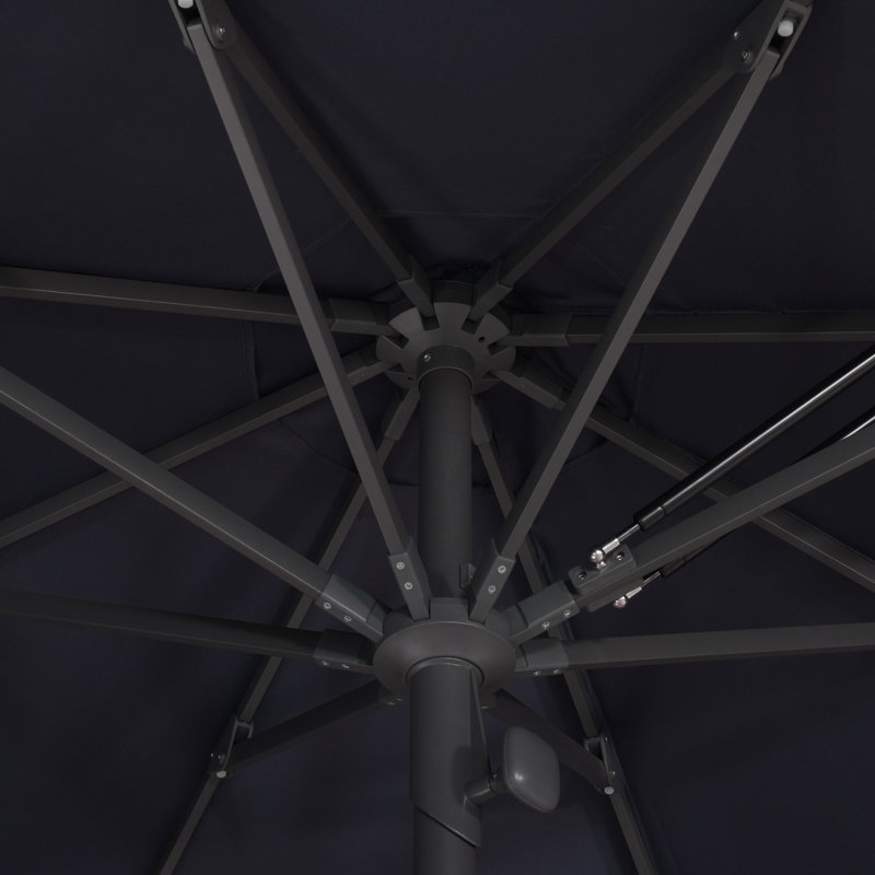 Parasol de table semi-automatique pour l'extérieur, L 108 po x P 108 po, Marine