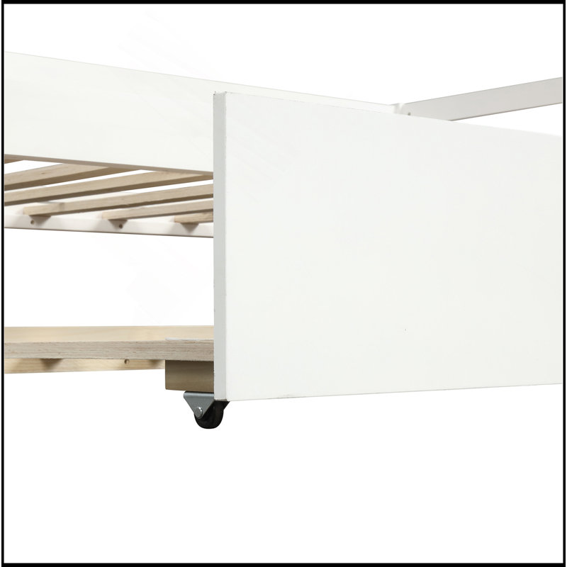 Daybed With Trundle Frame Set, Twin Size, White