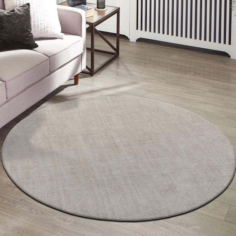 Tapis géométrique en laine touffeté à la main Cyndle, Rond 10 pi