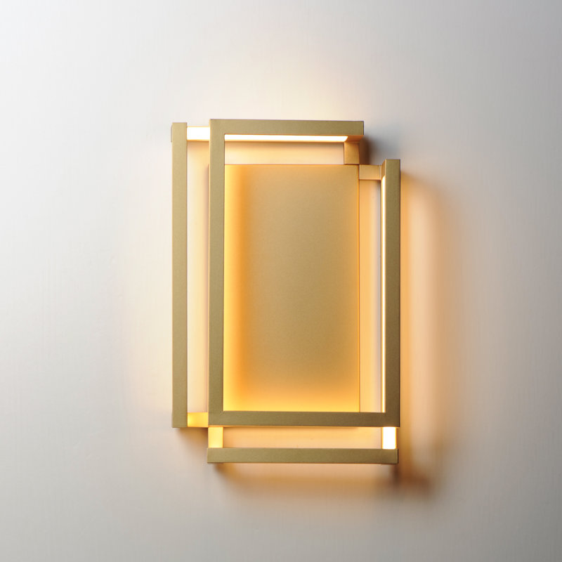 Anup Aluminum LED Flush Mounted Sconce, Gold