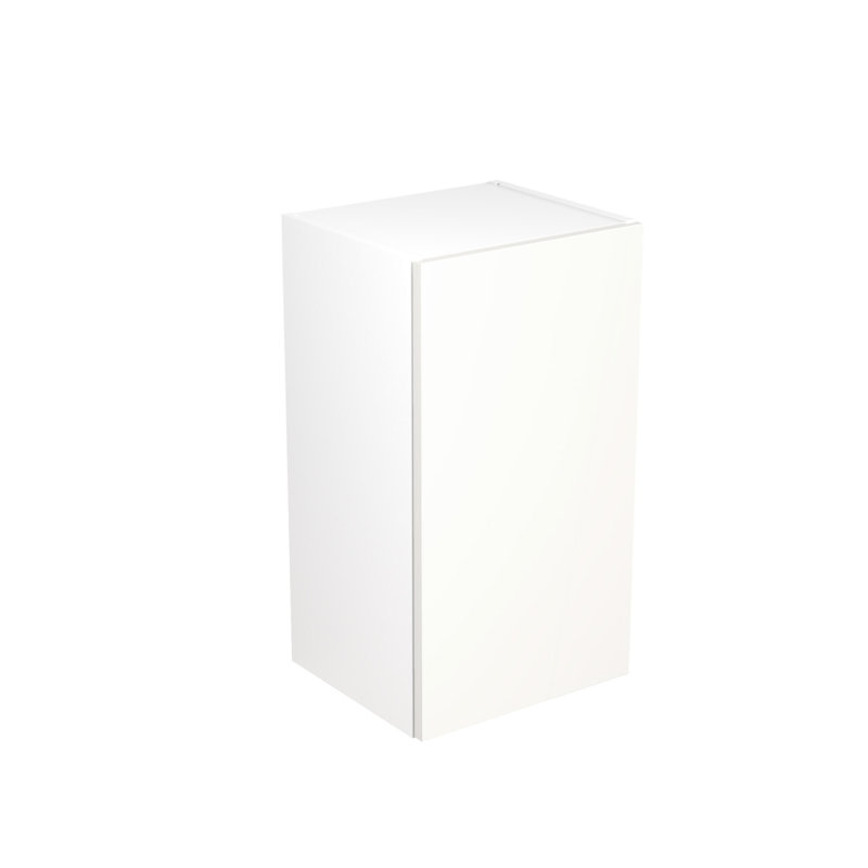 KitchenKit Flatpack Slab Gloss Wall Unit, 72cm H x 40cm W x 33cm D, White