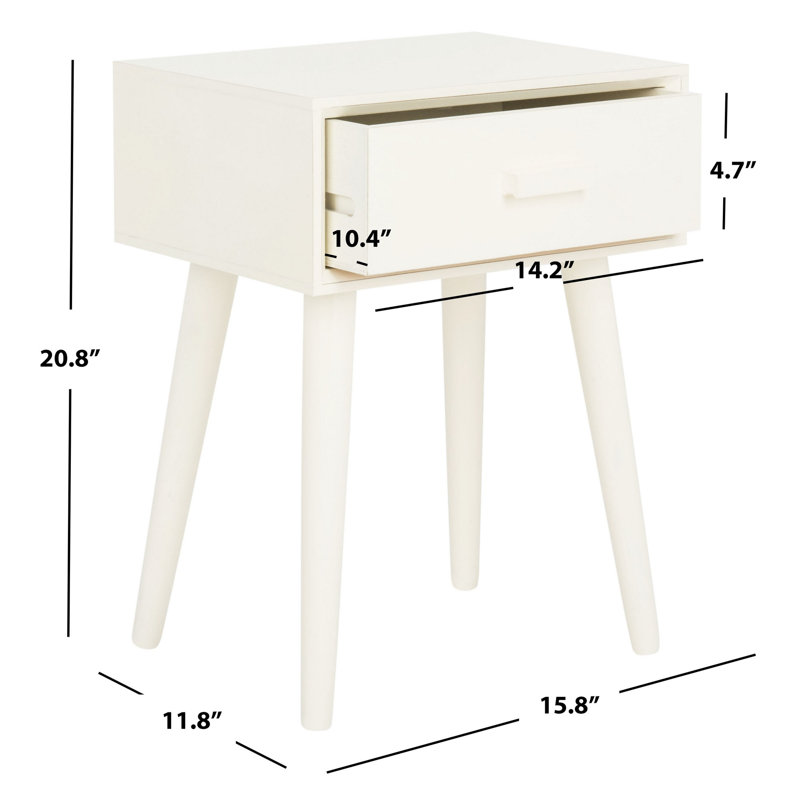Table de bout avec rangement Dayawati, Blanc