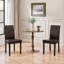 4PCS Faux Leather Dining Room Chairs High Back Padded Rubberwood Legs-1456023562