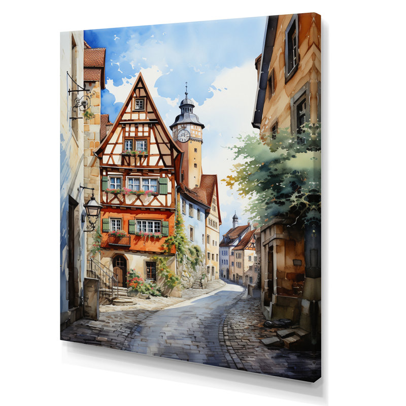 Laverham Allemagne Rothenburg Street I, Toile tendue, H 44 po x l 34 po x P 1,5 po