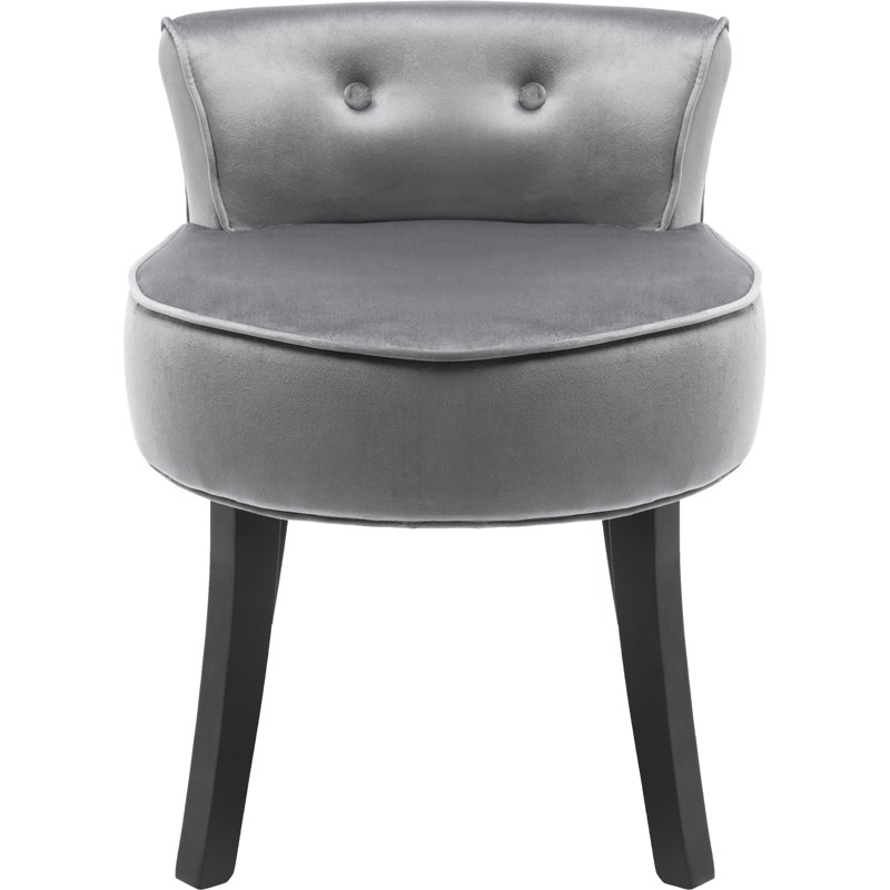 Sera Solid Wood Accent Stool, Grey