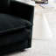 Fauteuil club de salon avec - chenille noire, rembourrage en éponge haute, fabrication pour la maison