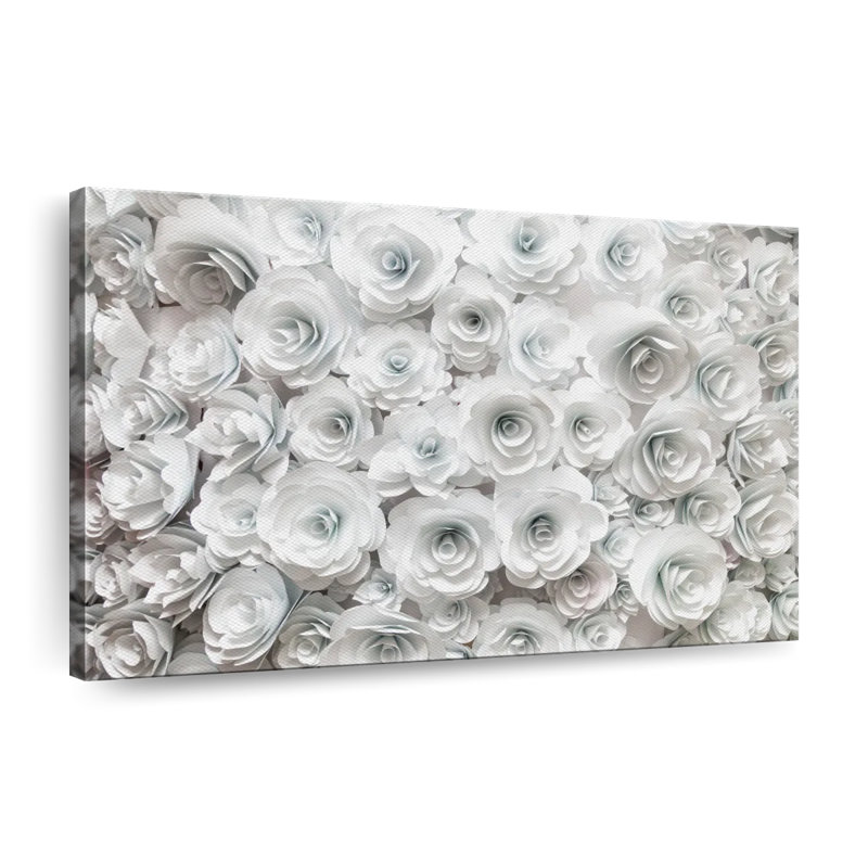 Impression sur toile White Roses, H 32 po x l 48 po x P 1,25 po