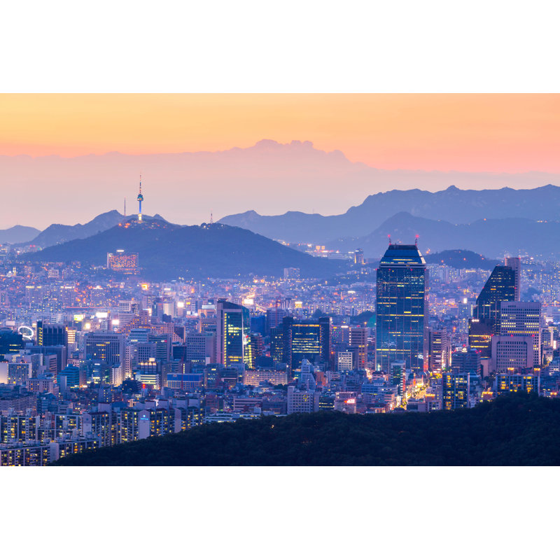 Seoul Tower And Skyscrapers by Aomam - Wrapped Canvas Print, 30cm H x 46cm W