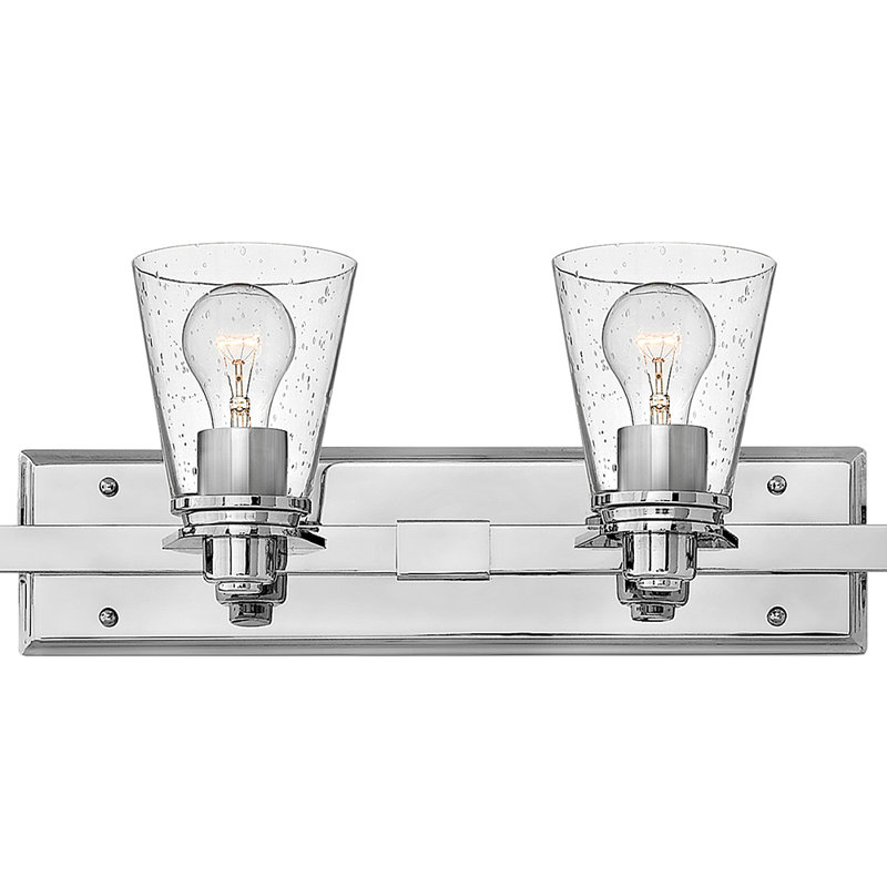 Avon Chrome 6-Light Bath Vanity with Clear Seedy Glass Shade