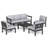 6 - Person Modular Patio Conversation Sets With Cushions, 7-Piece Outdoor All-Weather Waterproof HIPS Sofa Seating Group, Black-1594236897-1594236896