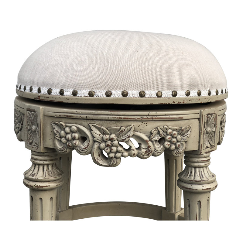 Tabouret tournant 35,5 "Continental, Blanc cassé