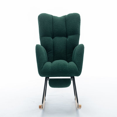 Chaise berçante en tissu avec repose-pieds Teddy