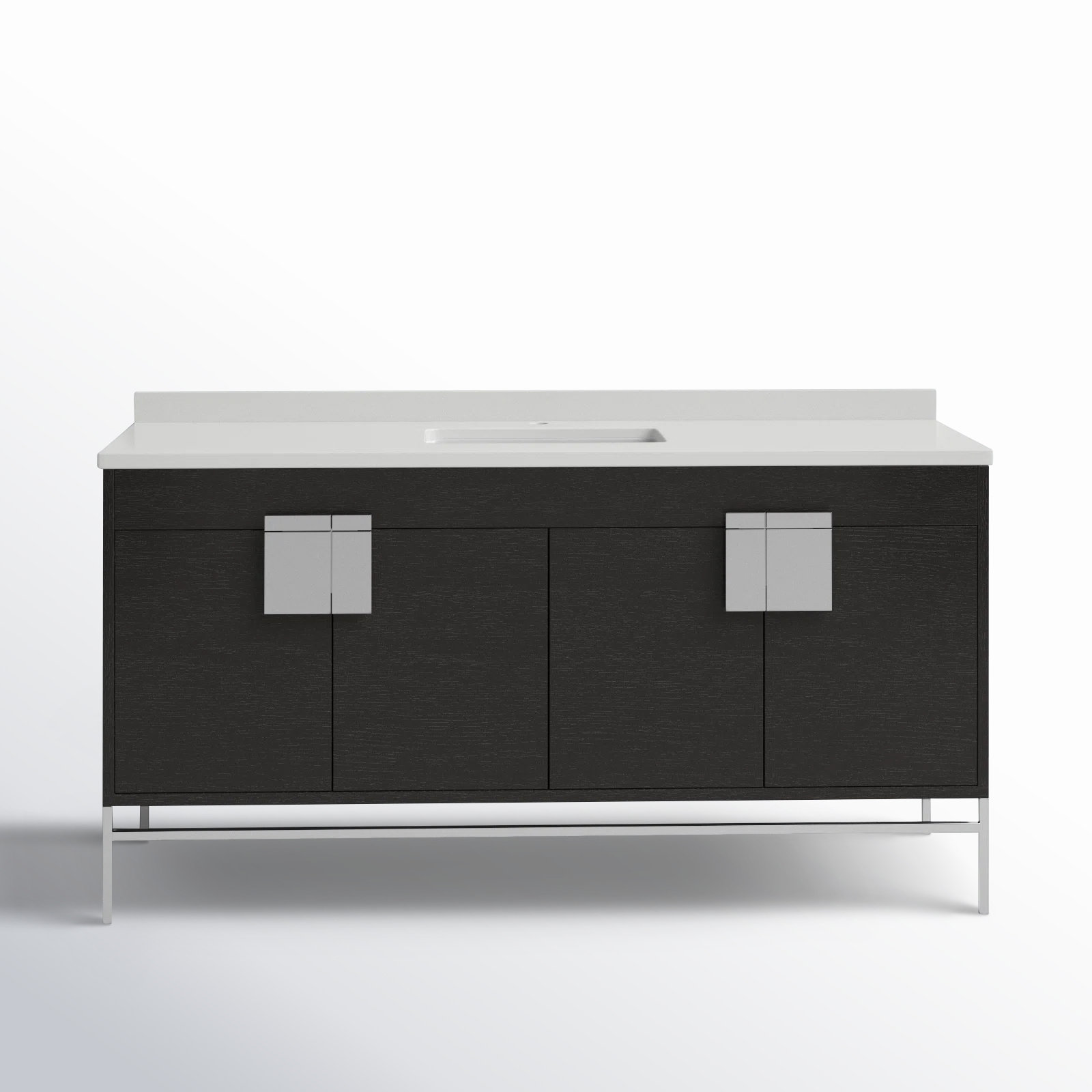 Maisie 60 " Single Bathroom Vanity, Black, Polish Chrome