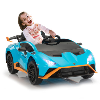 12V Kids Ride on Car Electric Lamborghini Licensed STO with 2.4G Remote Control, Music