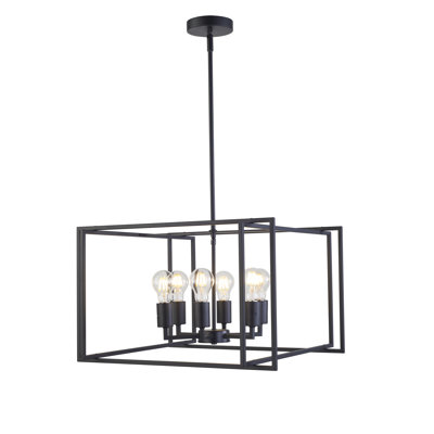 Lustre rectangulaire unique à 6 lumières Legge