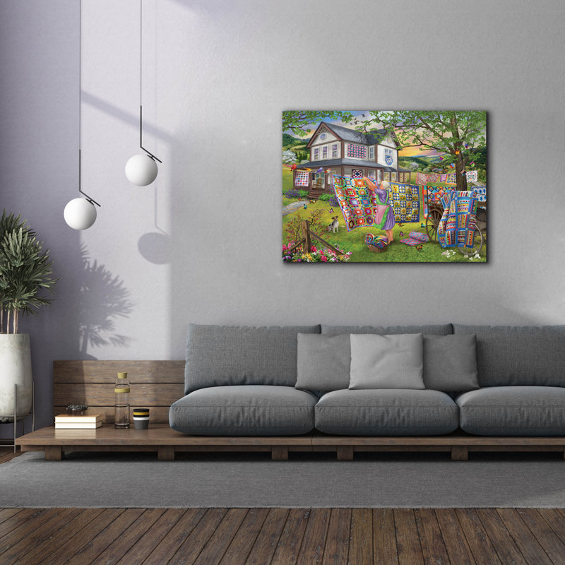 " Farmhouse Quilts " by Bigelow Illustrations, 40" H x 54" W x 1.5" D