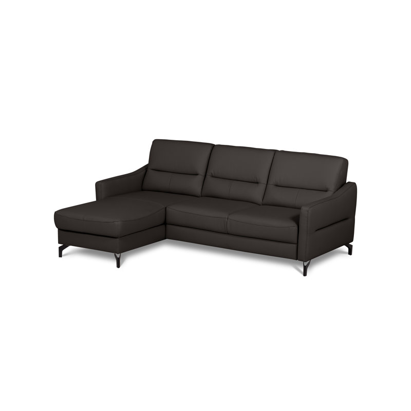 Falkirk Leather Corner Sofabed, Left Hand Facing, Brown