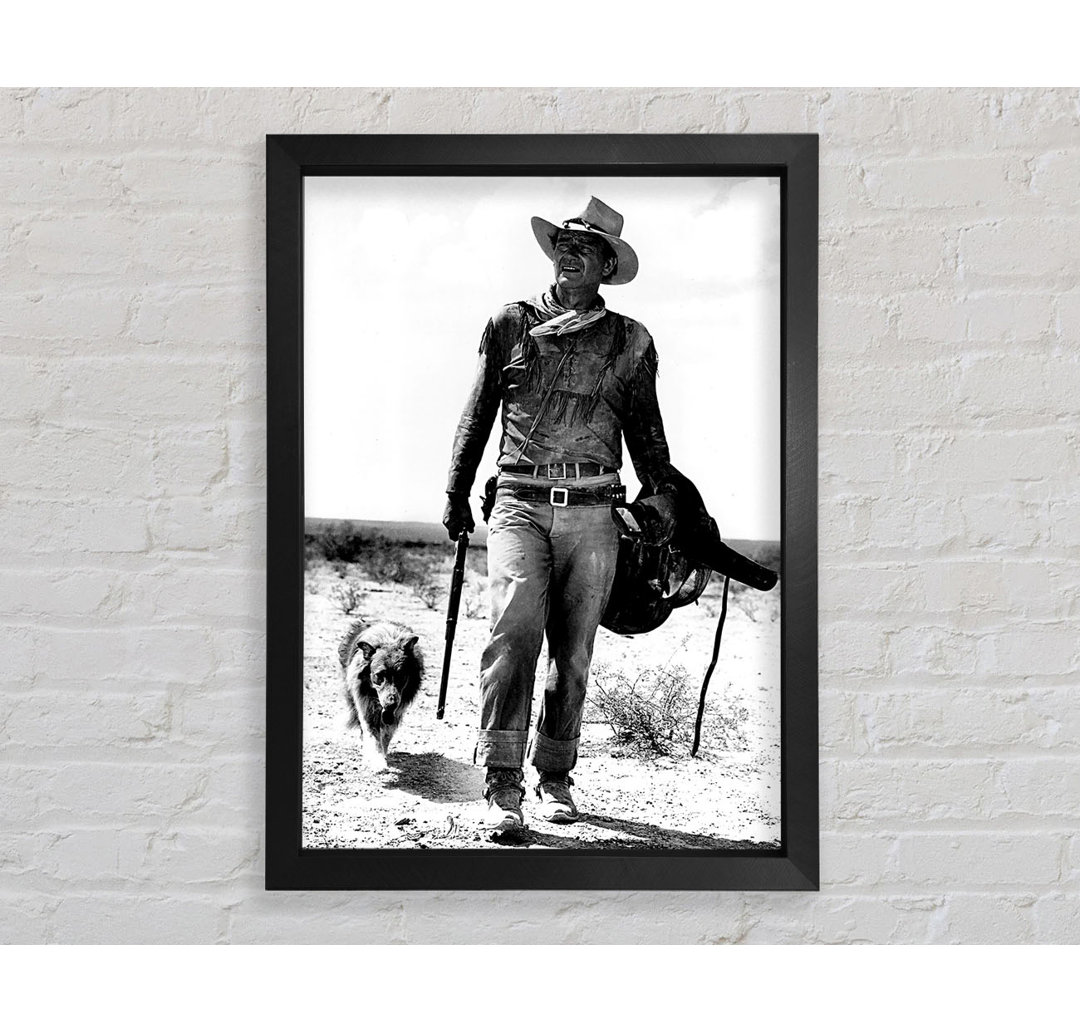 John Wayne mit Hund - Druck