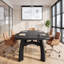 Bureau d'ordinateur en bois massif de 63 pouces, bureau en forme de bateau