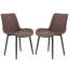 Chaises de salle à manger rembourrées de style moderne Mid-Century en cuir-903607328-887895820