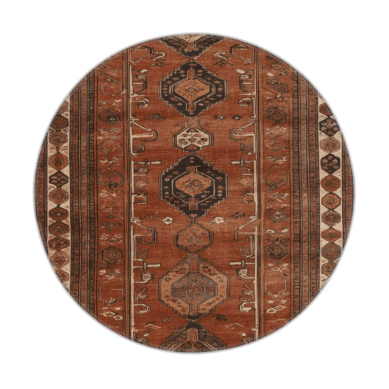 Turkish Brown Indoor and Outdoor Area Rug, Rectangle 5' x 7'