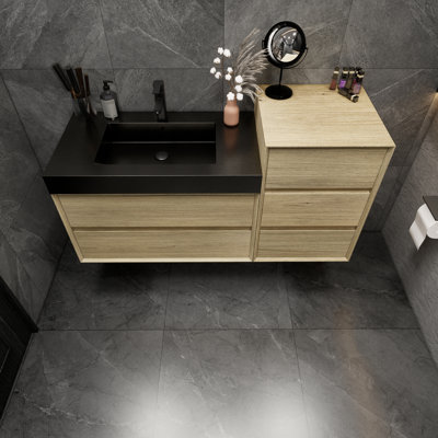 Ensemble de meuble-lavabo mural simple 67 po Golitz