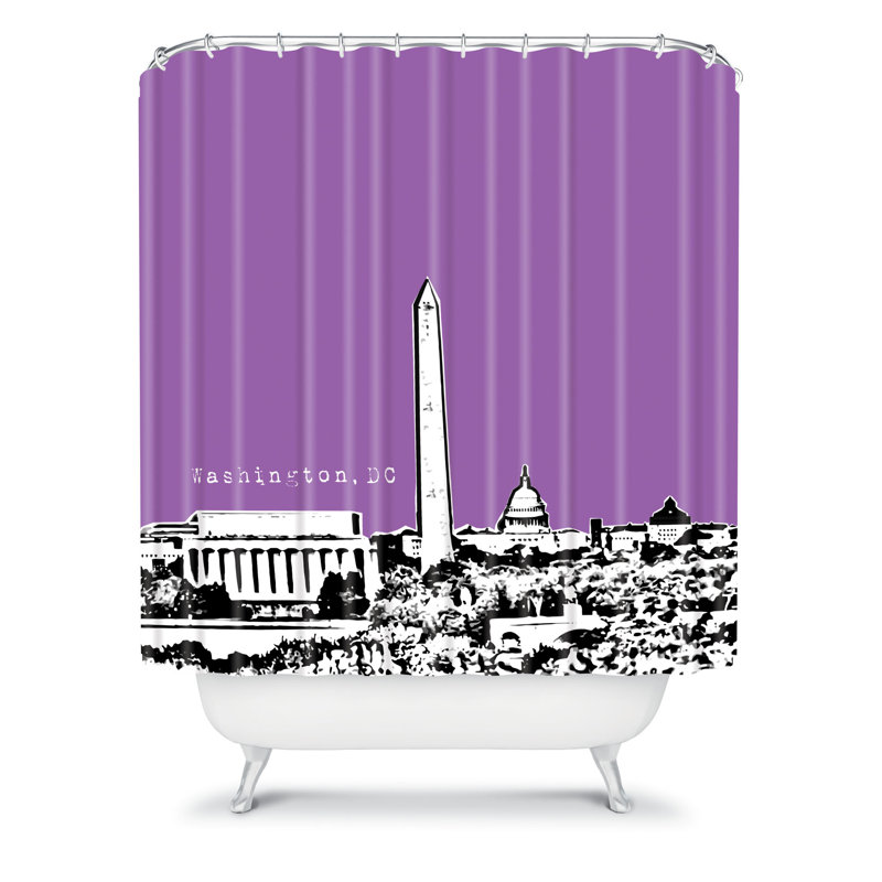 Bird Ave Modern Shower Curtain, Purple