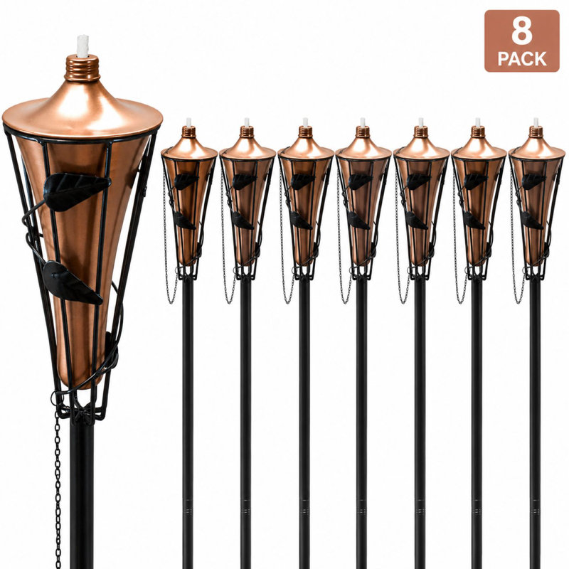 Torches d'extérieur en métal Sorbus - à utiliser pour la terrasse, le patio, la cour arrière, les fêtes à l'extérieur, le mariage - Comprend une mèche en fibre de verre et un bouchon de tabatière (paquet de 4)