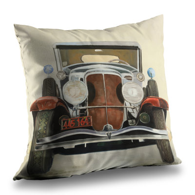 Vintage Luxury Car Poly Twill Throw | Unique – Throw Pillow Cover Only, Double-Sided Print, Insert Not Included
