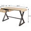 Bureau en aluminium doré à la mode avec cadre en métal stable et base en X en forme de gris avec tiroir de rangement