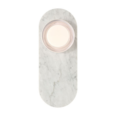 Sternn, Outdoor, 15", Marble White, Clear Smooth Glass