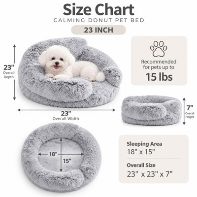 Round Faux Fur Pet Bed