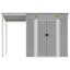 Broghin Garden Shed with Extended Roof Outdoor Tool Shed Storage Shed Steel-1026969120