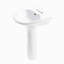 Lavabo de salle de bain en forme de u en porcelaine vitreuse avec trop-plein