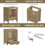 Base d'armoire de salle de bain 24 po - Capacité de 150 lb de meuble-lavabo sans lavabo couleur naturelle 37,57 lb