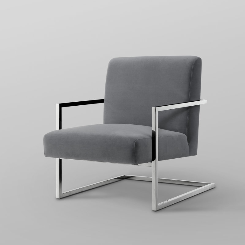 Fauteuil Keenan, Gris / Chrome, Chrome