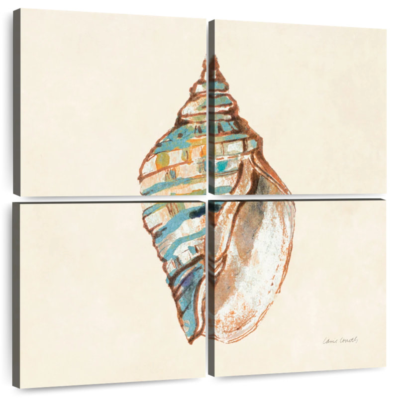 Aletra Coastal Teal Seashell III, 74" H x 74" W