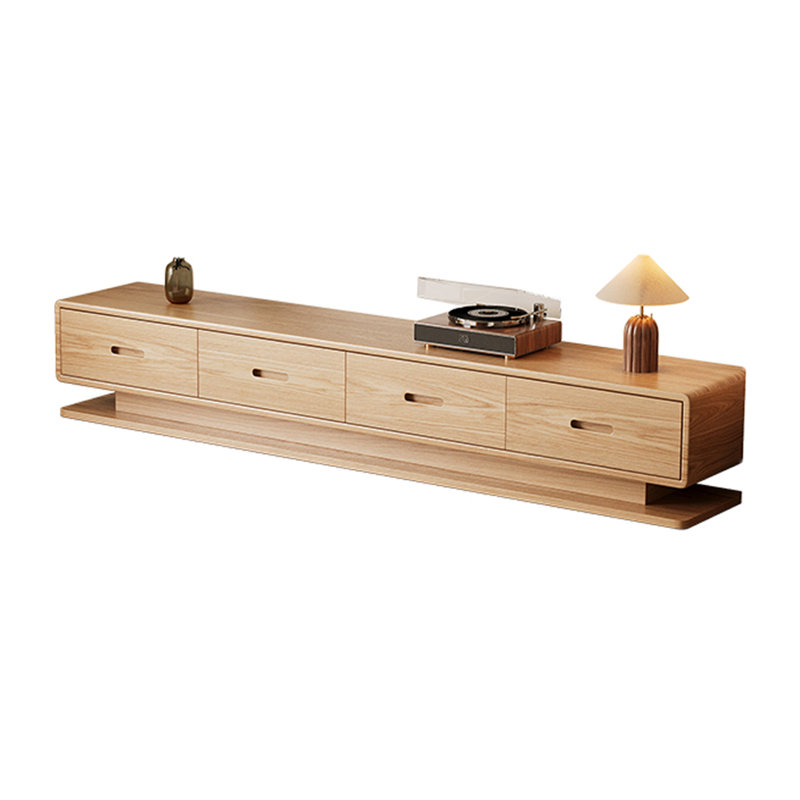 Meuble télé moderne en bois avec quatre tiroirs de rangement, H 15,75 po x L 94,48 po x l 15,75 po