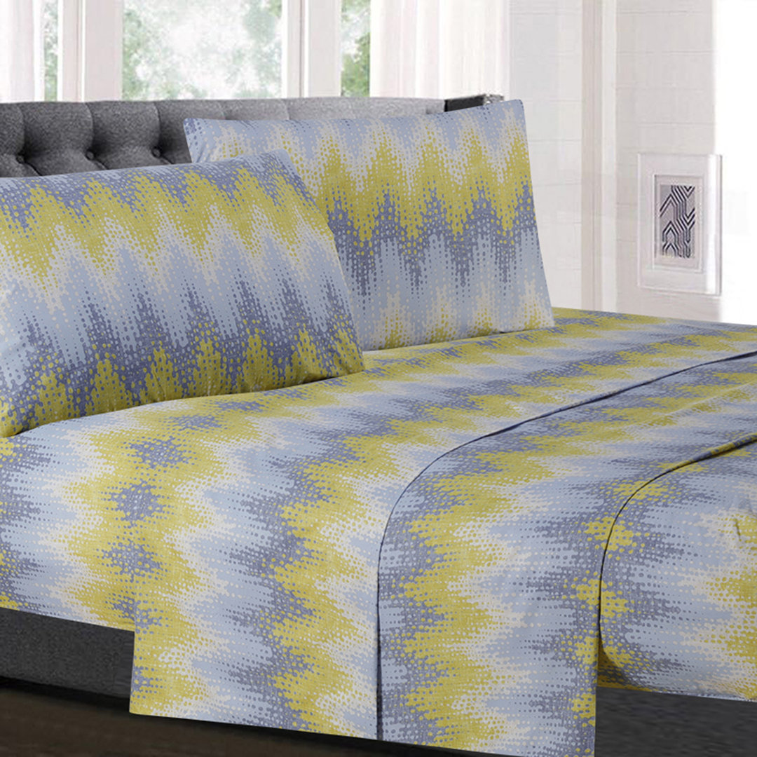 Malibu Chevron Microfiber Sheet Set Sweet Home Collection 
