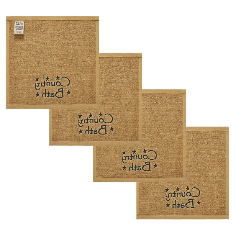 Ensemble de débarbouillettes 4 pièces Timeless Linens, Noir / brun clair