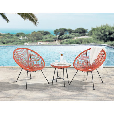 17 Stories Alyssya Natural Acapulco Styled Egg Shape Conversational Garden Bistro Patio Outdoor Set