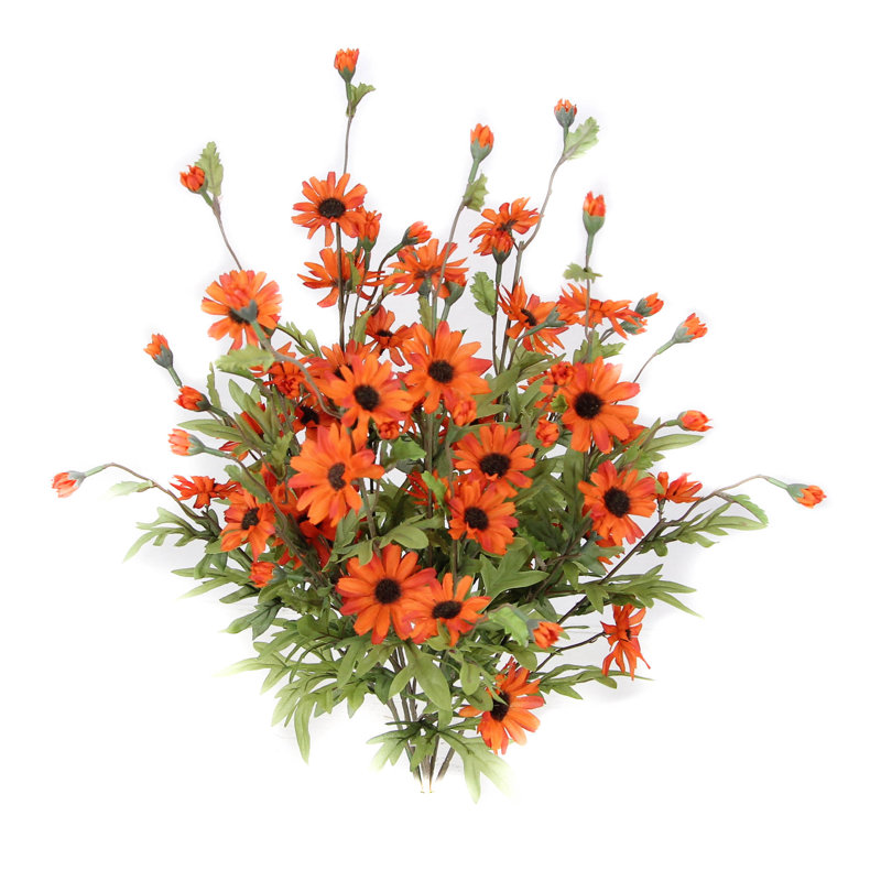 Ensemble de tringles à fleurs artificielles 6 tiges, Orange