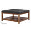 Table basse spacieuse avec repose-pieds en lin avec soutien de 400 lb et rangement sous le siège