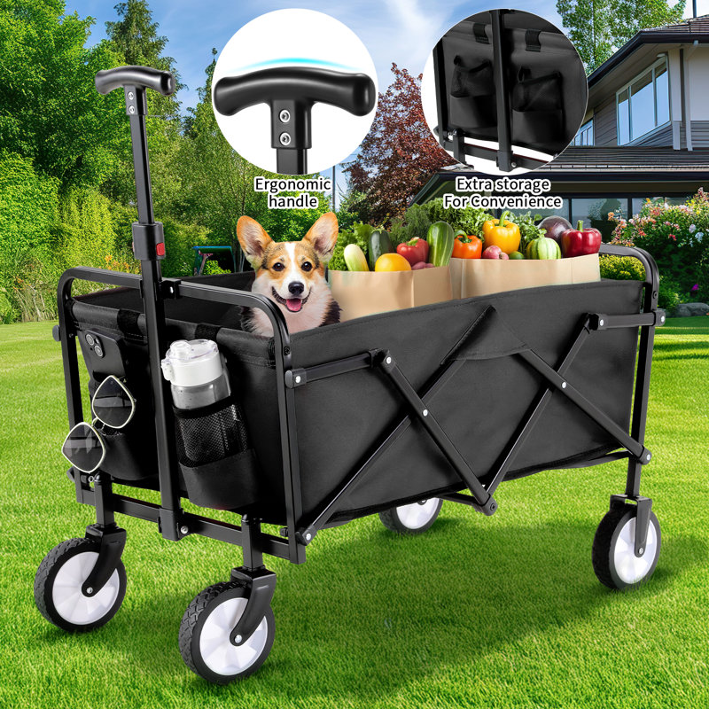 92cm H x 46cm W Utility Cart, Black
