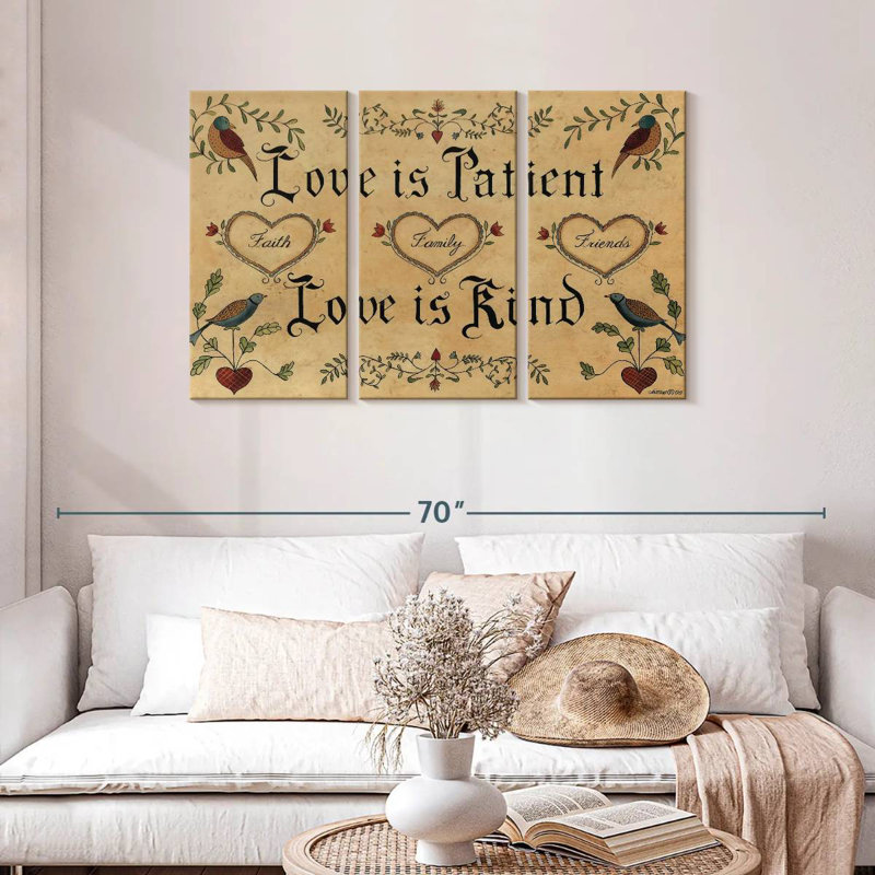 Tergel Love Is patient Kind, H 28 po x l 45 po