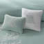 Ensemble d'édredon surdimensionné en jacquard de coton turquoise très grand-119417206