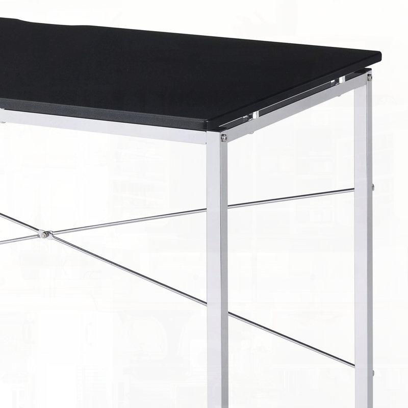 Bureau d'écriture Tennos finition chrome noir, Noir