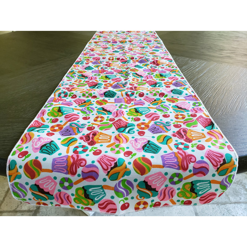 Cupcakes Print Table Runner, 72" Rectangle