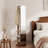 Solid Wood Full Length Mirror | Multifunctional Entryway Organizer with Rack & Hooks | Optional Rotating Base & Casters-1030204705-1021739321-1030011166